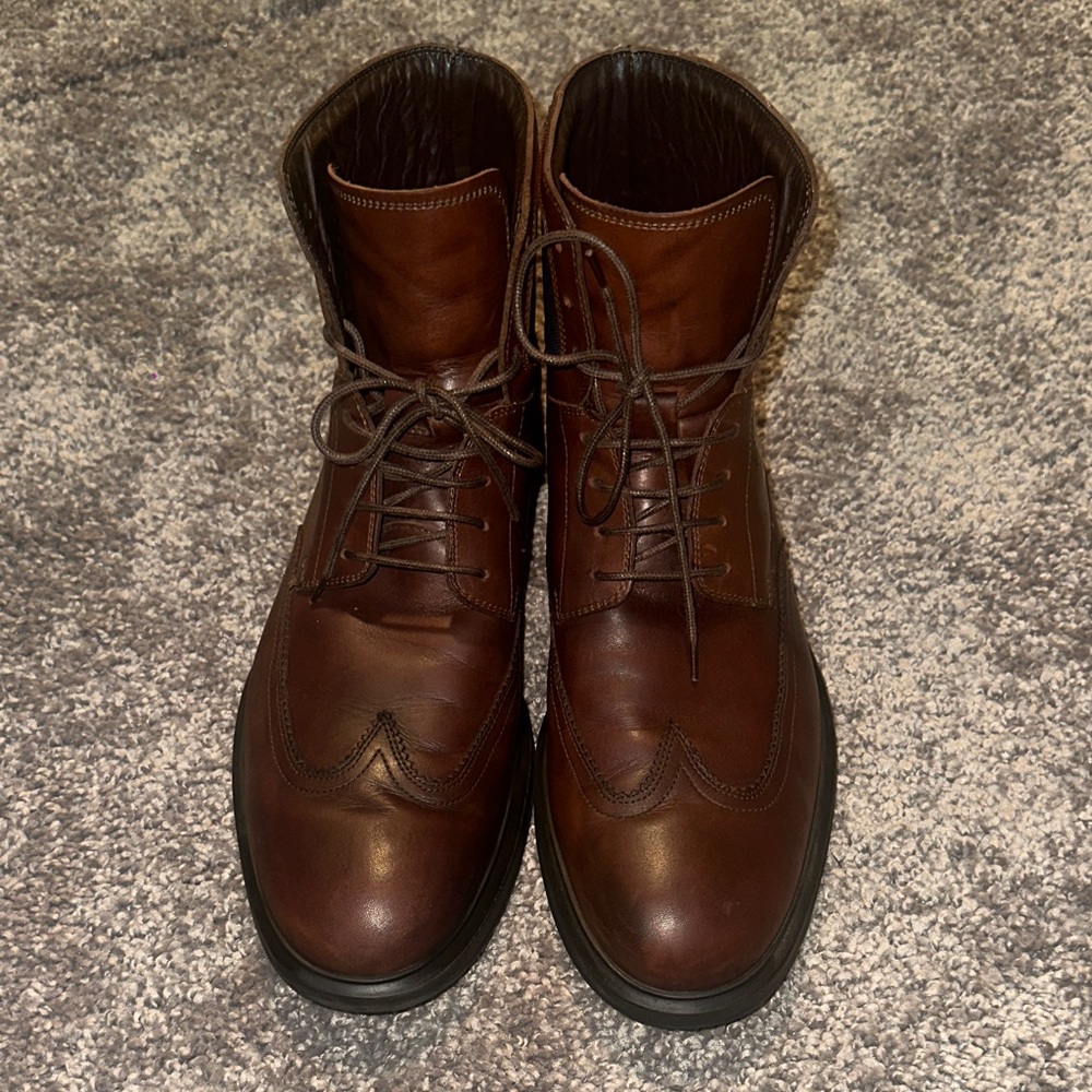 Salvatore Ferragamo genuine leather Dark Brown Men's Boots